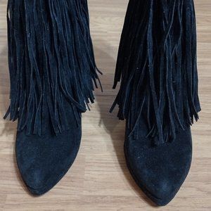 Women's Black Shingle Stiletto Boots